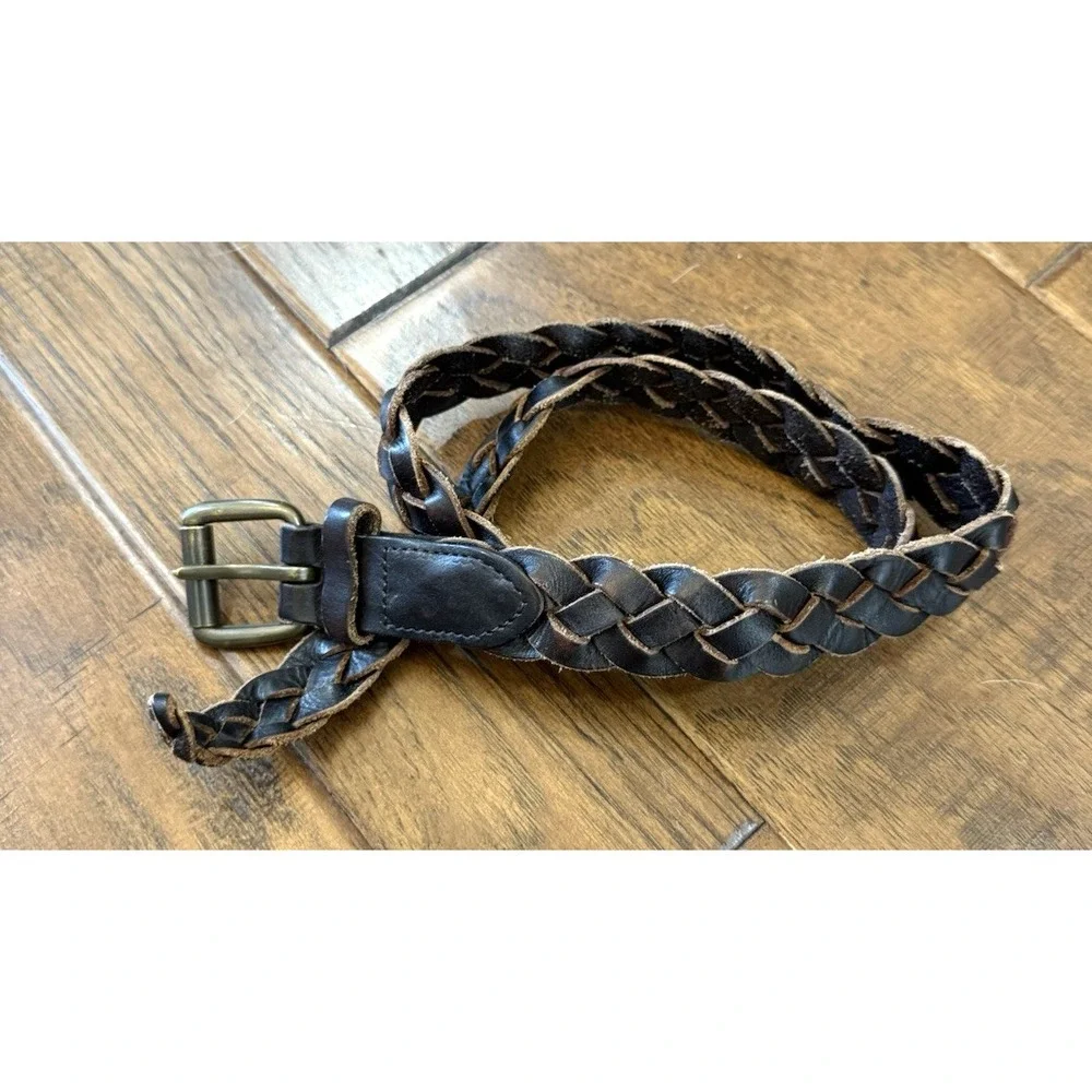 Crewcuts J. Crew Leather Braided Belt Kids M 34