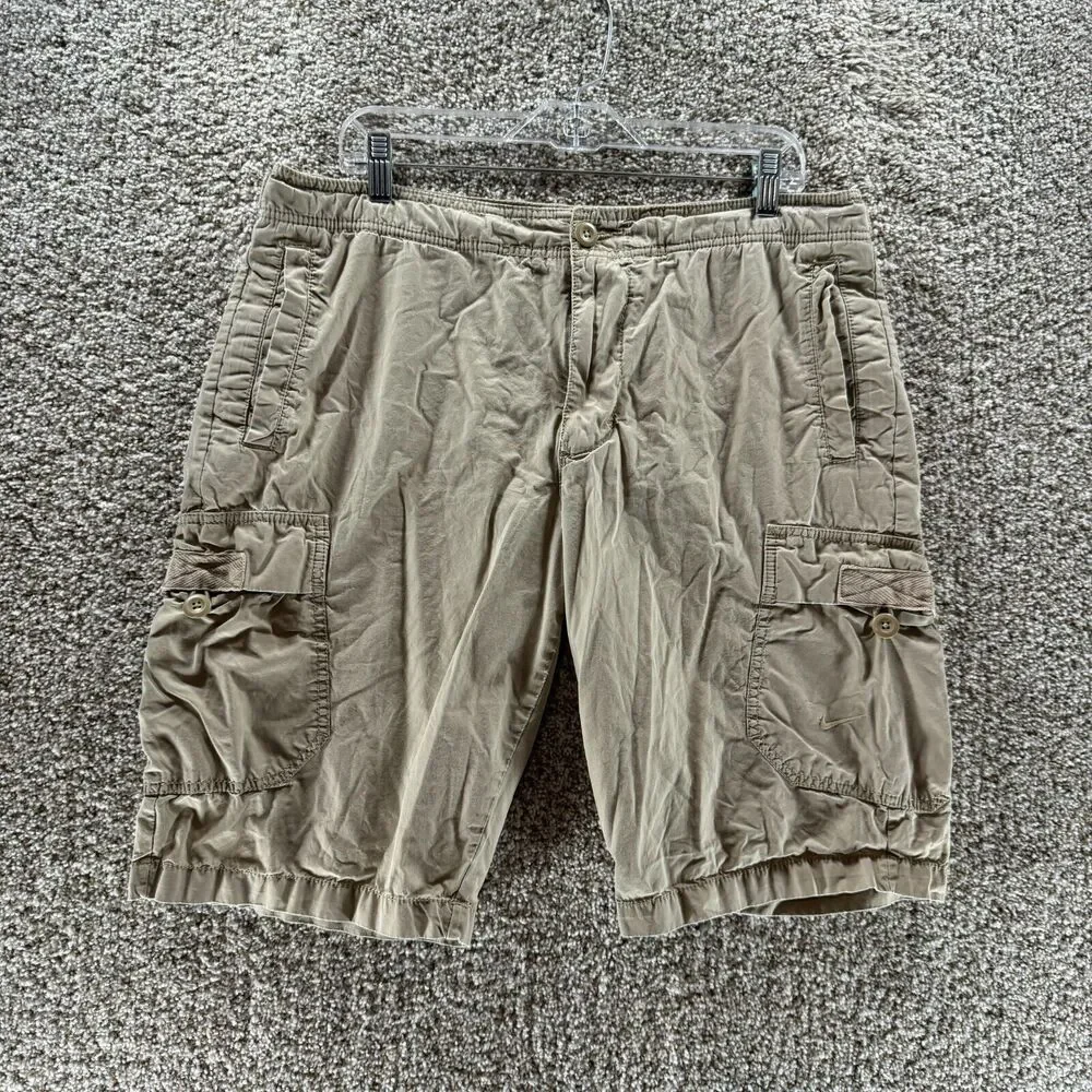 Nike Shorts Mens Medium Tan Cargo The Athletic Department Adjustable Waist Adult