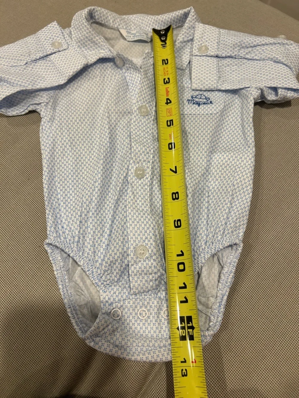 Mayoral Newborn Onesie Dress Shirt.