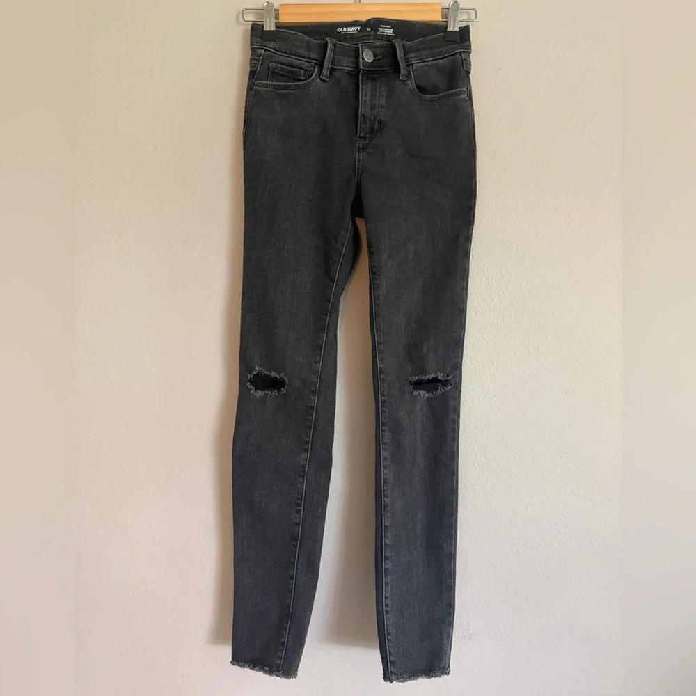 Old Navy Kids Black Distressed High Rise Rockstar Jeggings