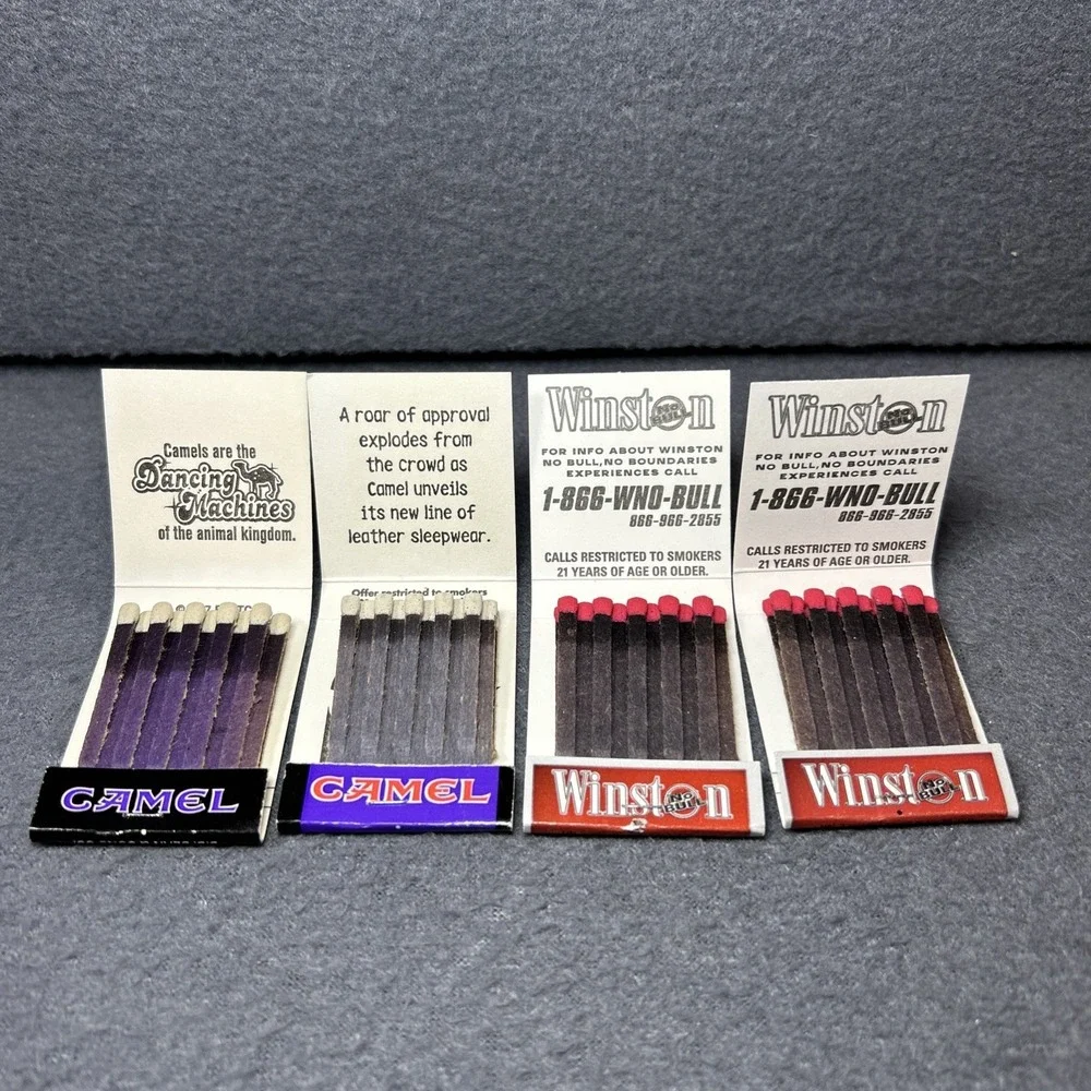 Vintage Matchbook Lot‎ Joe Camel Winston Cigarettes Collectible 4 Ephemera