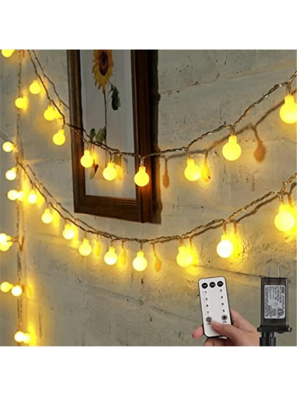 Mini Globe String Lights, 66 Ft. 200 LED Fairy String Lights Plug in, 8 Modes