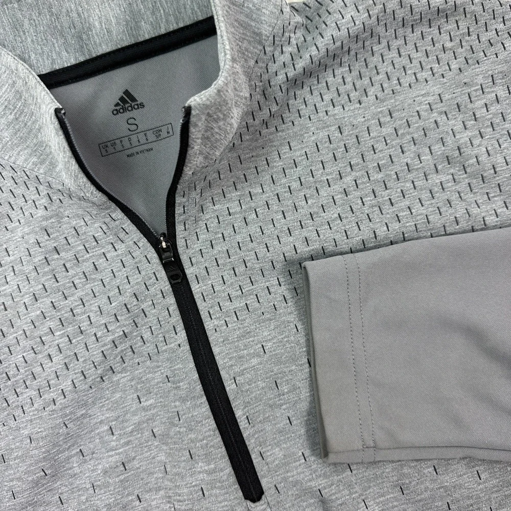 Adidas 1/4 Zip‎ Shirt Men's Small Gray Long Sleeve Performance Soccer Running