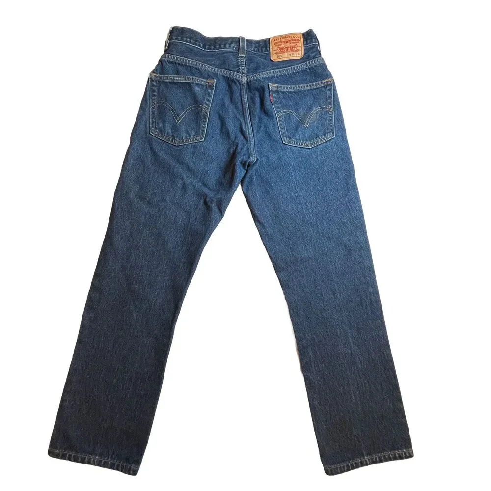 Levis 505 Jeans‎ Mens 30x30 (tagged 31x32) Regular Fit Straight Leg Dark Wash
