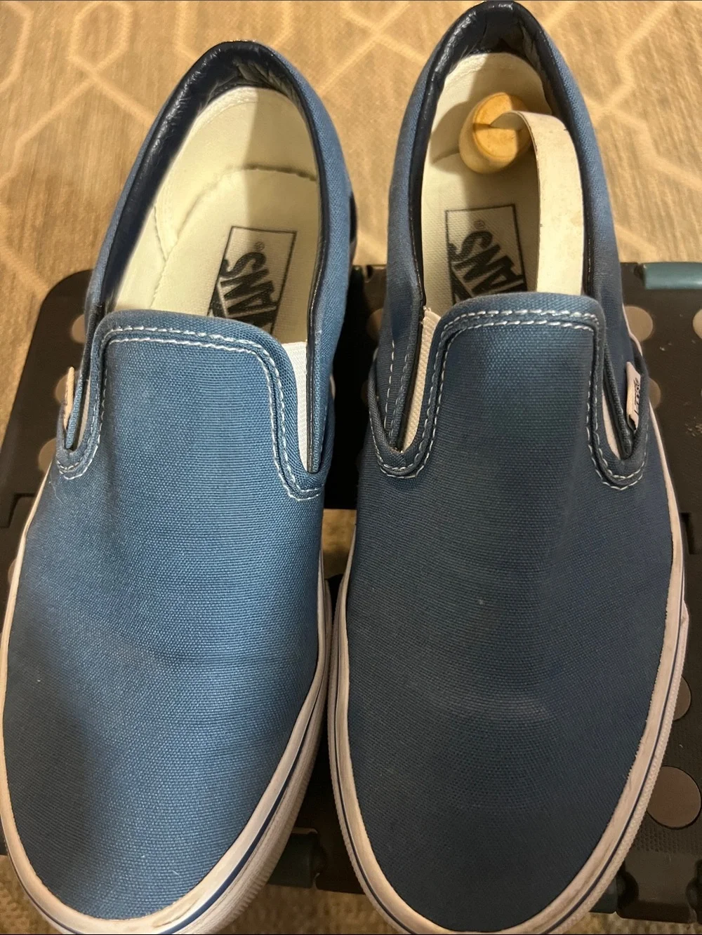 Vans Slip-On Canvas Sneakers in Denim Blue