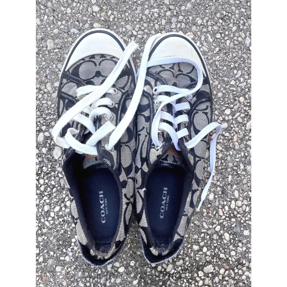 Y2K Coach Barrett Signature C Monogram Canvas Low Top Sneakers Size 7.5