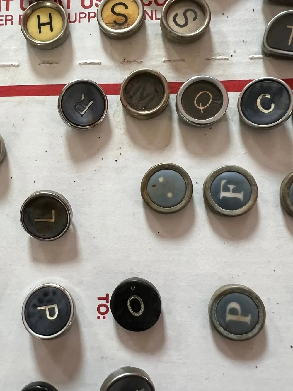 Typewriter vintage keys