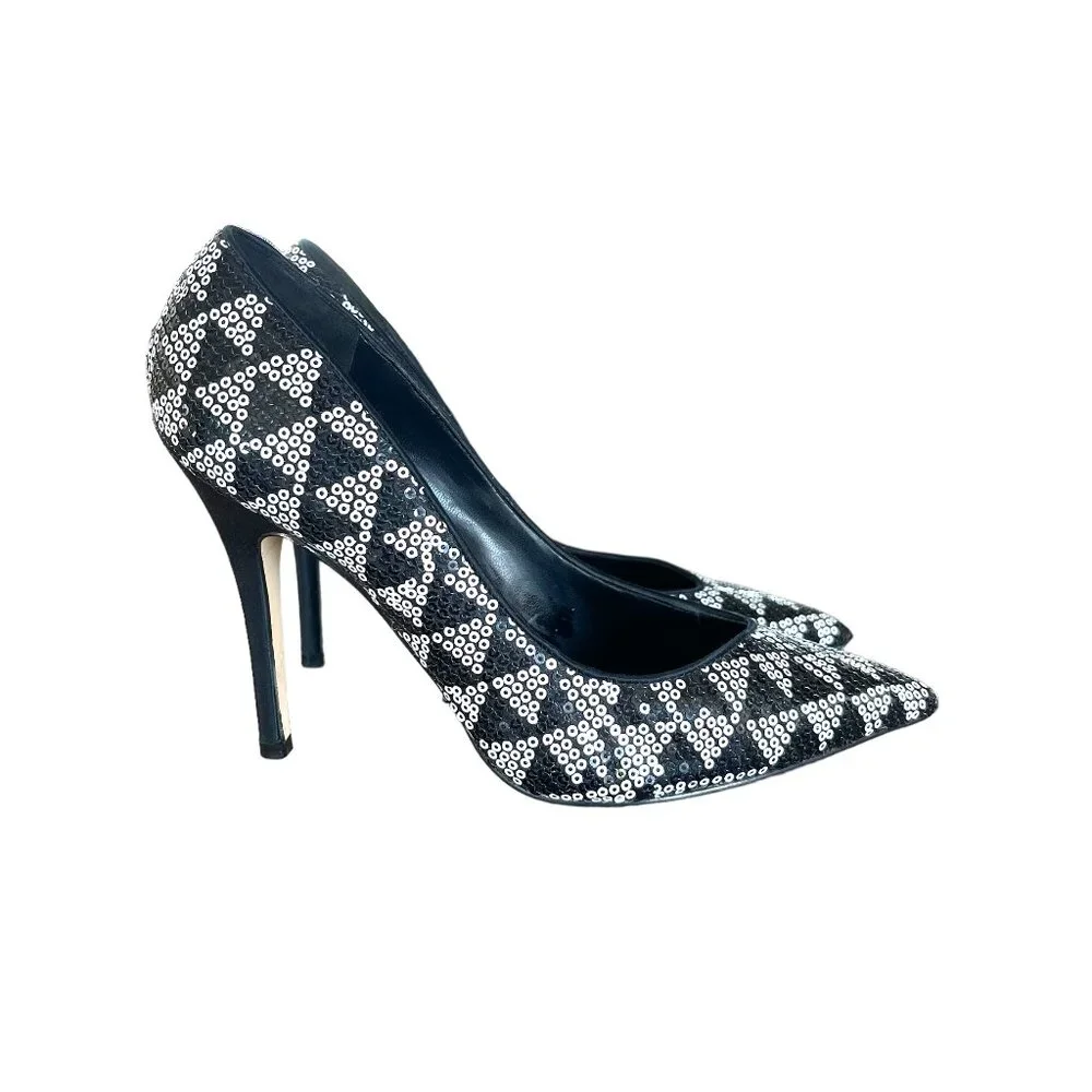 Truth or Dare by Madonna Black and White Sequin Pumps‎