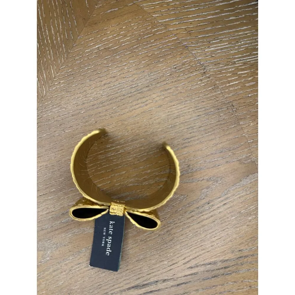 Kate Spade New York Gold Bow Crystal Cuff Bracelet