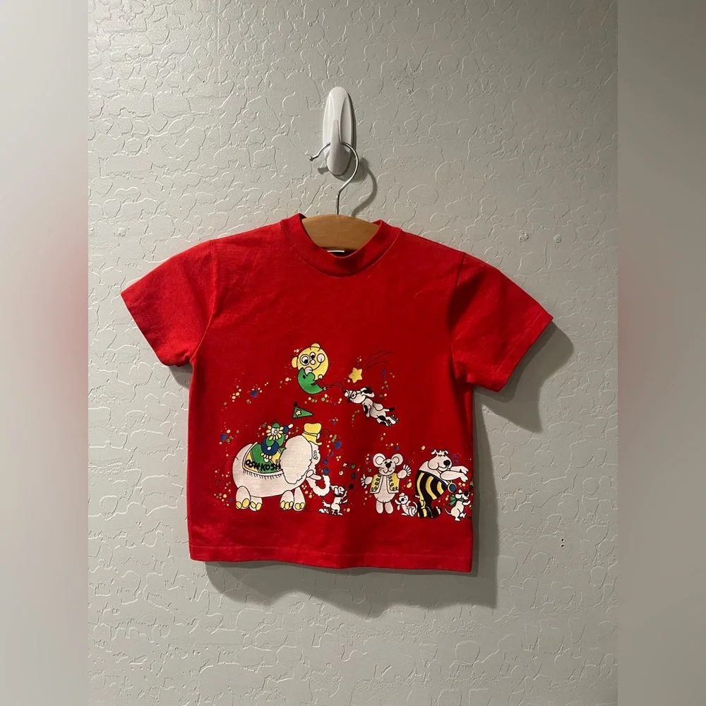 Vintage OshKosh B’Gosh Circus Animal Wrap Around SS‎ Shirt 4T