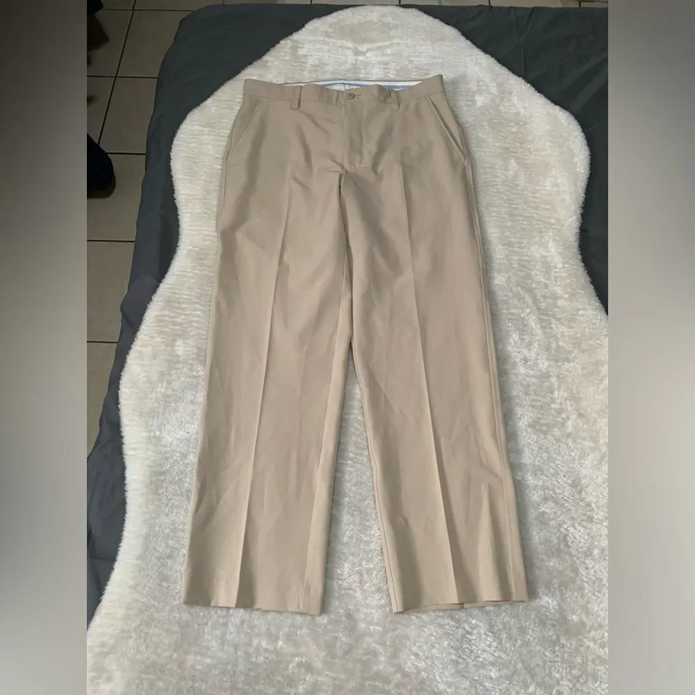 Footjoy FJ Mens Beige Chino Straight Golf Pants Size 34x30‎ Pants Stretch