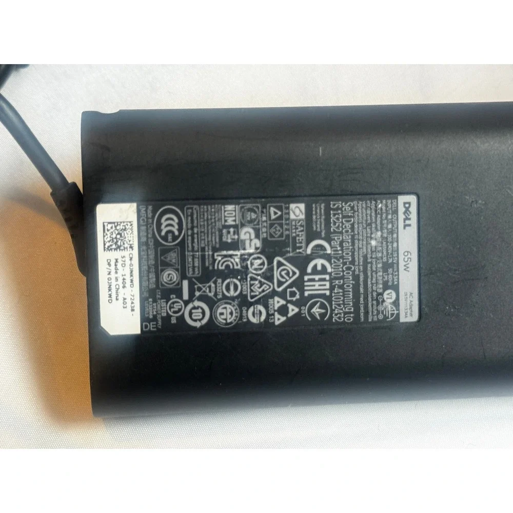 Dell 65W AC Adapter Laptop Power Supply 19.5V 3.34A LA65NM130 0JNKWD Black