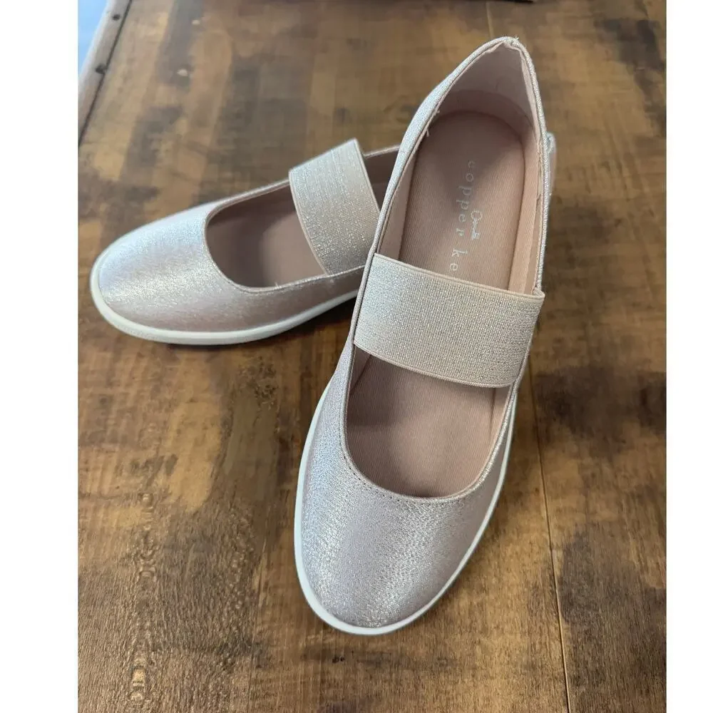 COPPER KEY Skedaddle Girls/Youth shoes; size 3; Sparkly Blush, secure, NEW!