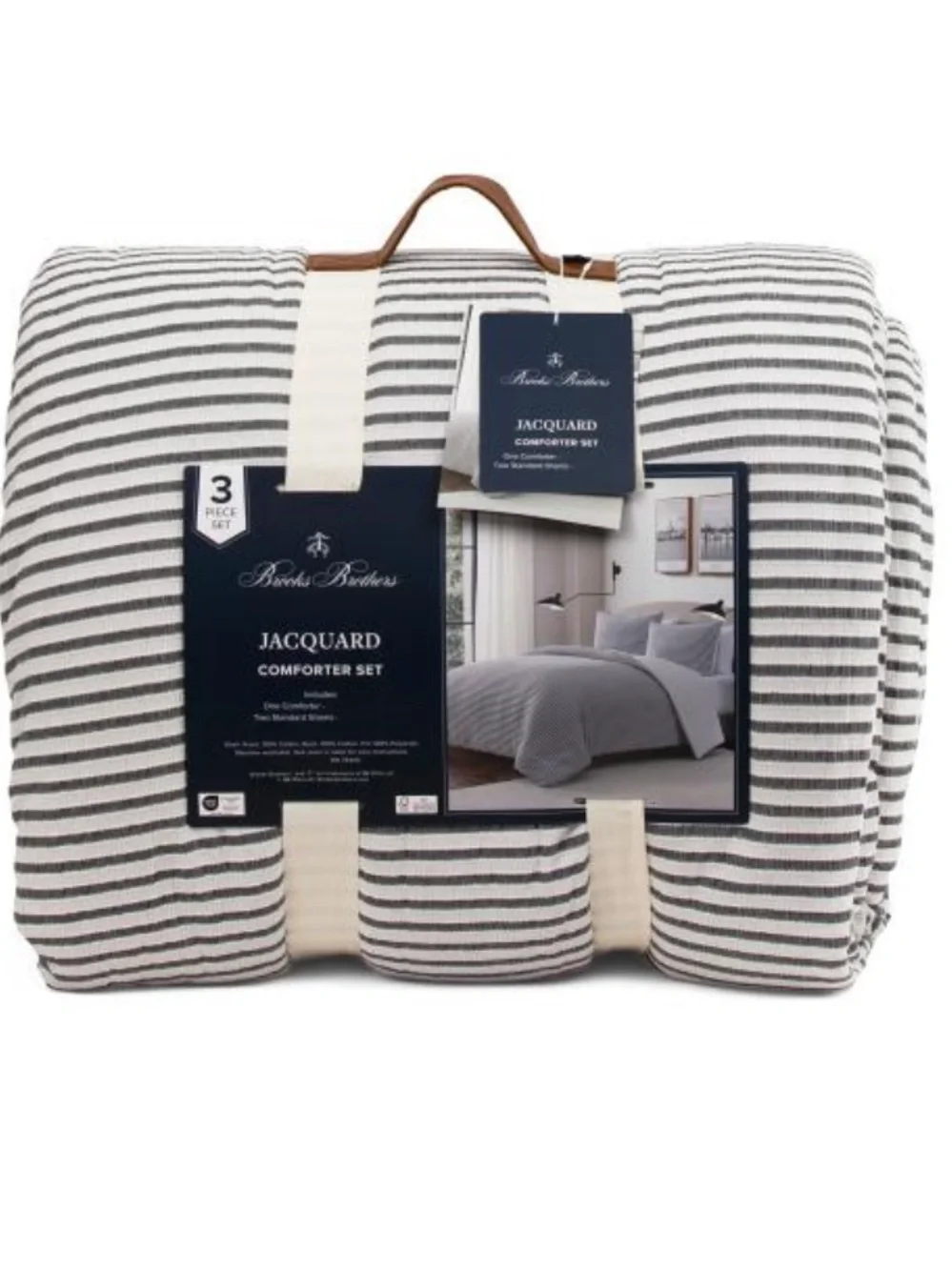 Brooks Brothers Striped Jacquard Comforter Set