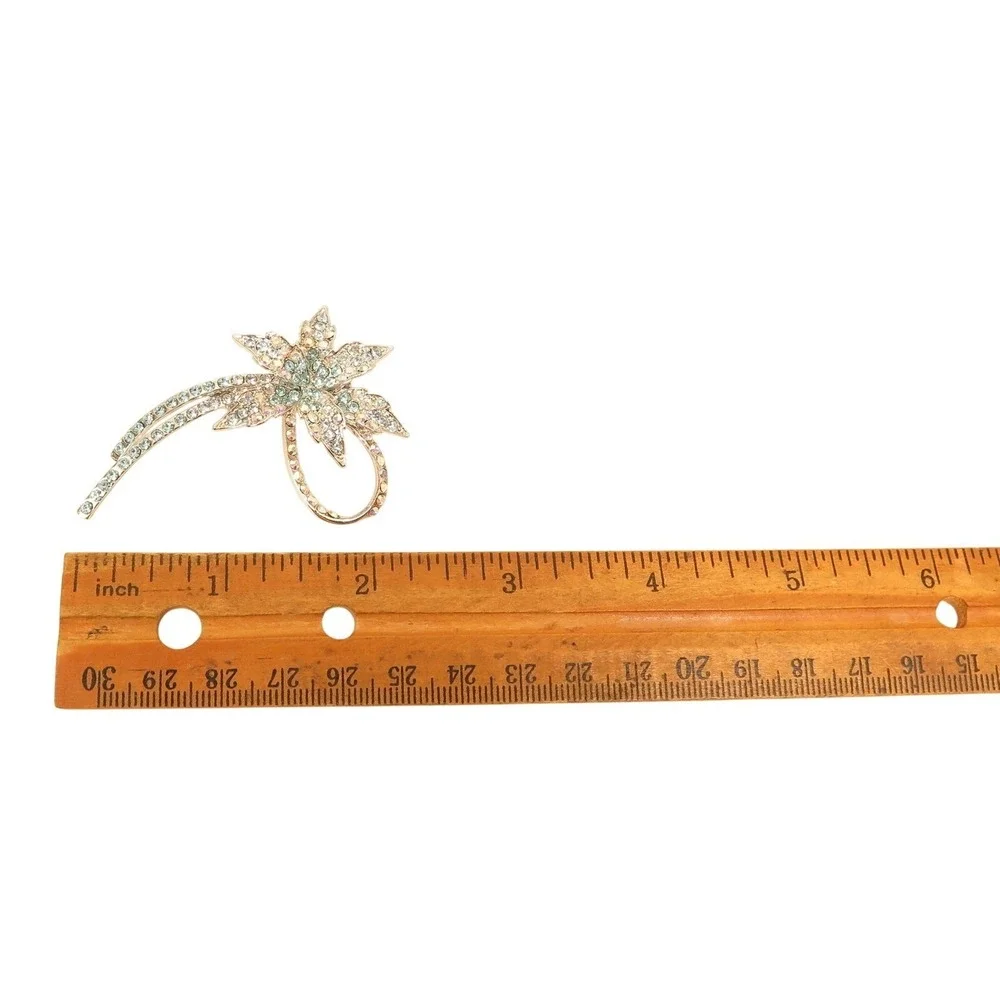 Blue &‎ Aurora Borealis Rhinestone Brilliant Silver Plated Blue Sparkly Brooch