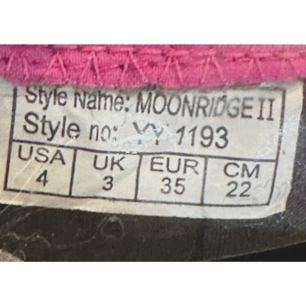 Columbia Moonridge II Snow Boots Kids Size 4 Pink Black Waterproof YY1193 Good‎