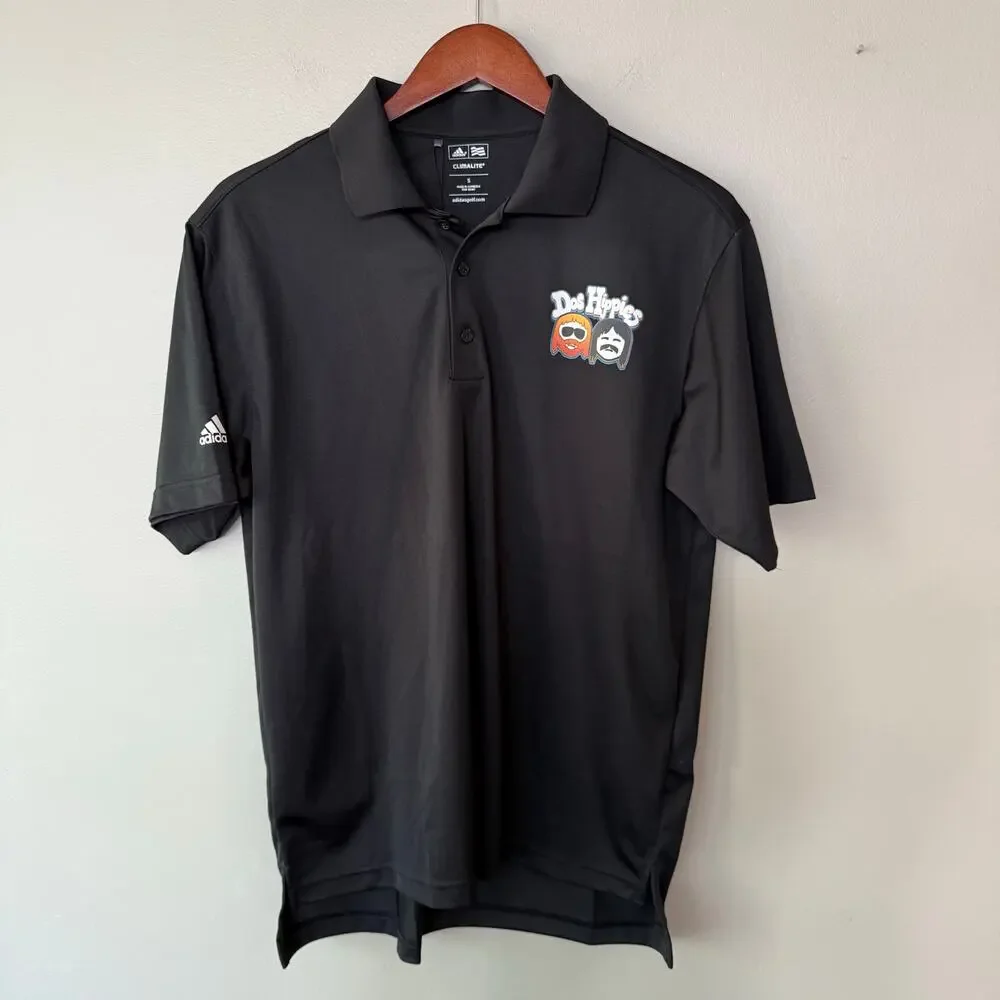 Adidas Golf Climalite Dos Hippies Short Sleeve Polo Shirt Black Sz Sml Casual‎