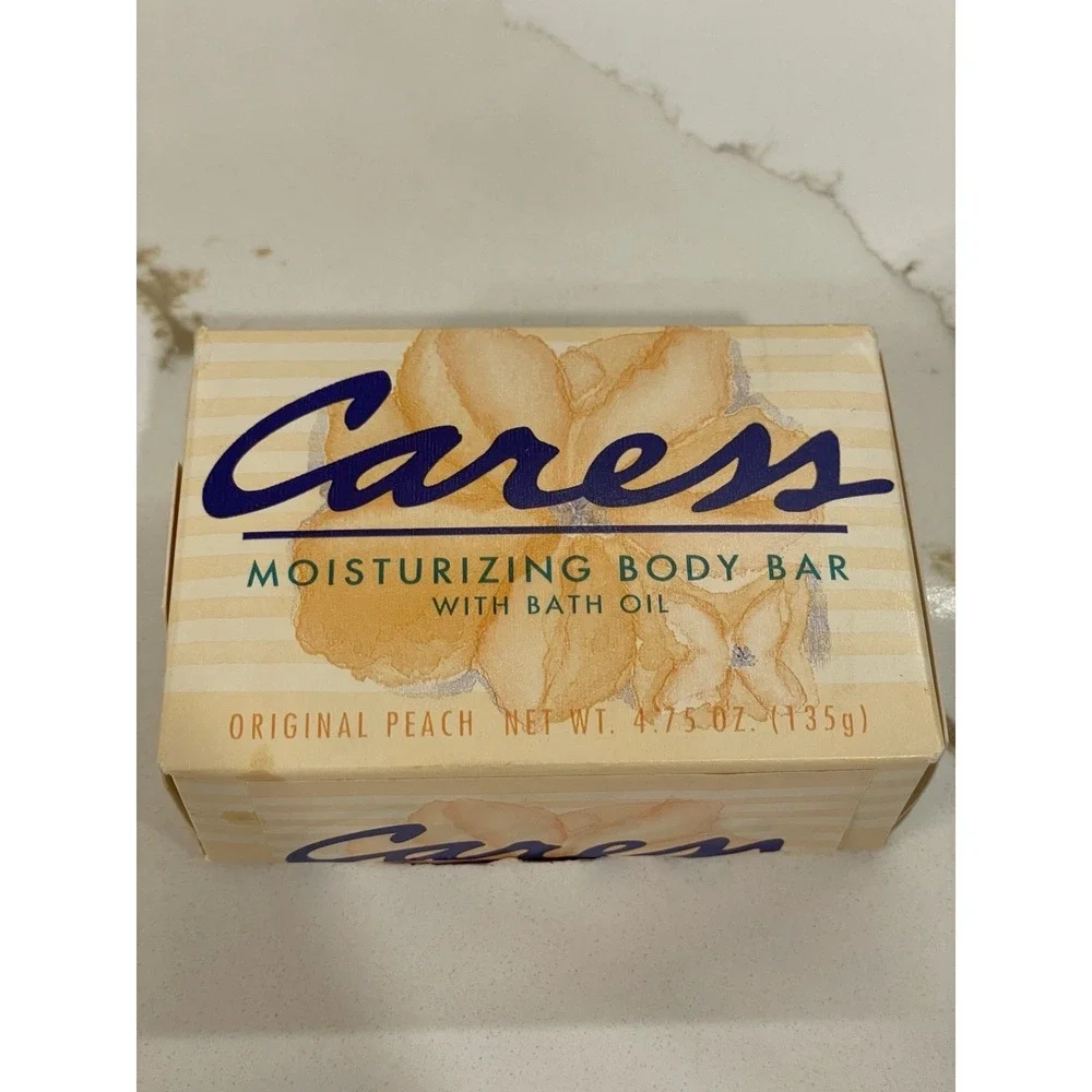 Vintage‎ Caress Original Peach Moisturizing Body Bar Soap Bath Oil 4.75 oz 1993
