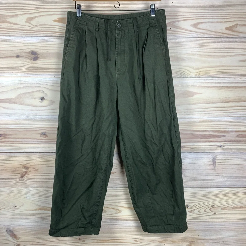 Musinsa Standard Wide Barrel‎ Leg Trouser 31 Pleated Green Pants Utility