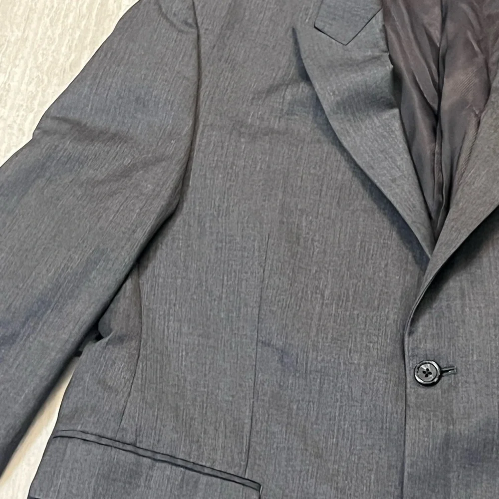 Alfani Men's Charcoal Gray Two-Button Suit Jacket 42S