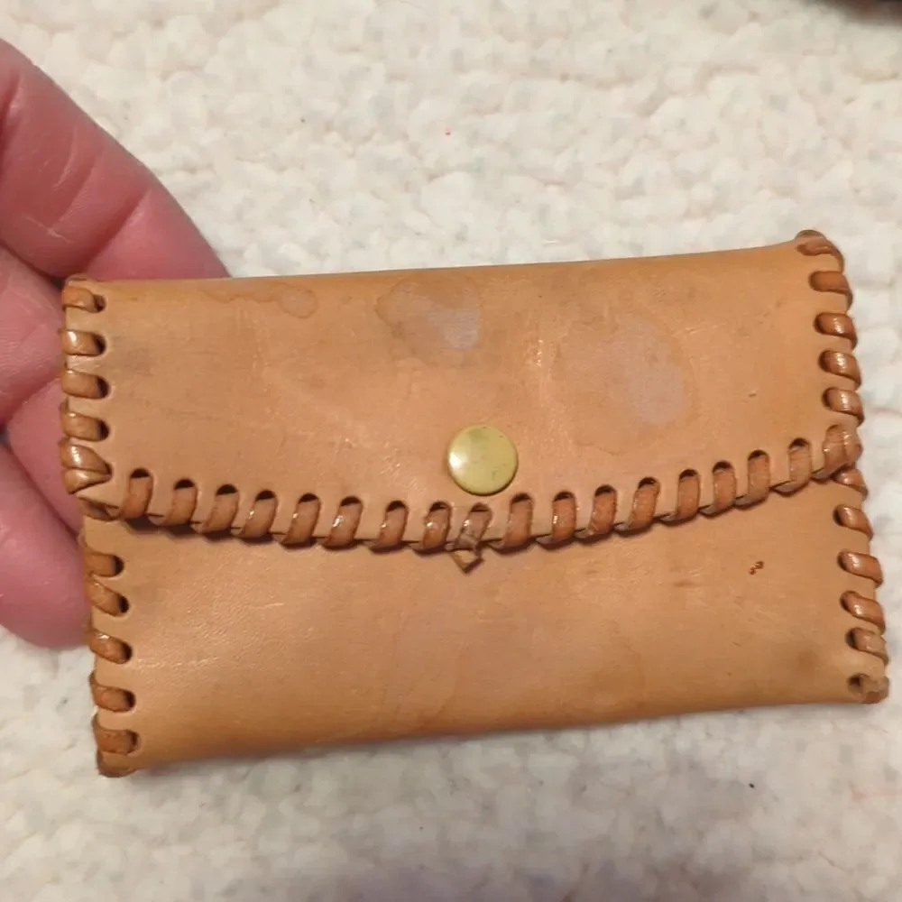 Vintage wallets and coin purse, hand-tooled & stitched‎