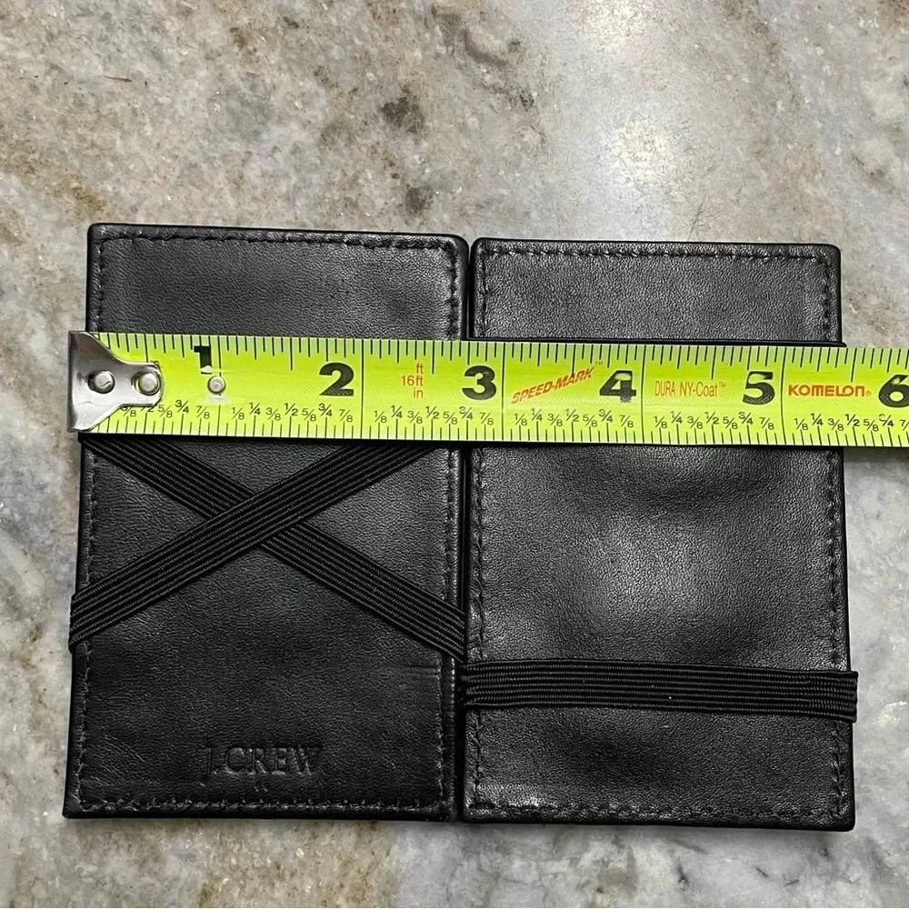 J.Crew Black Men's Pebbled Leather Magic Wallet