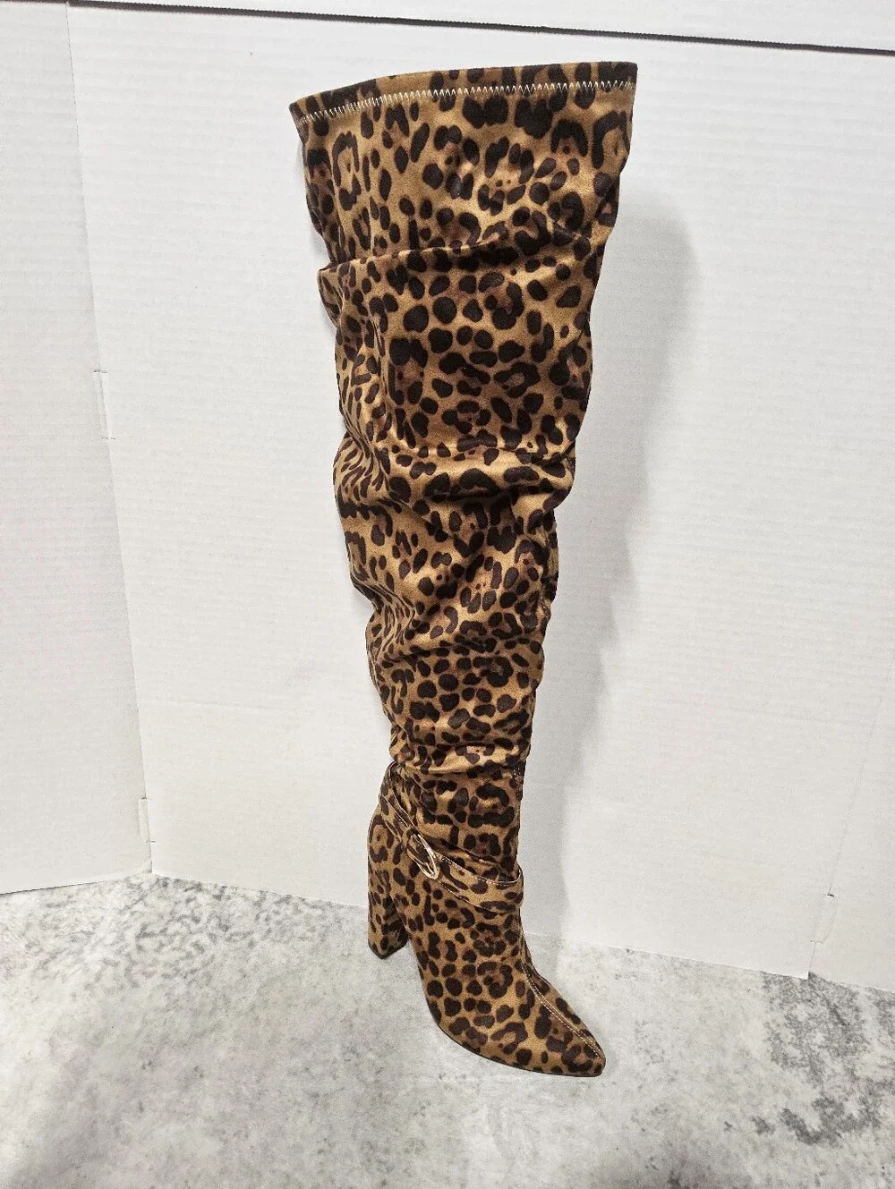 NWOT Size XWC 9 Leopard Print Over-the-Knee Slouch Boot - Animal Print