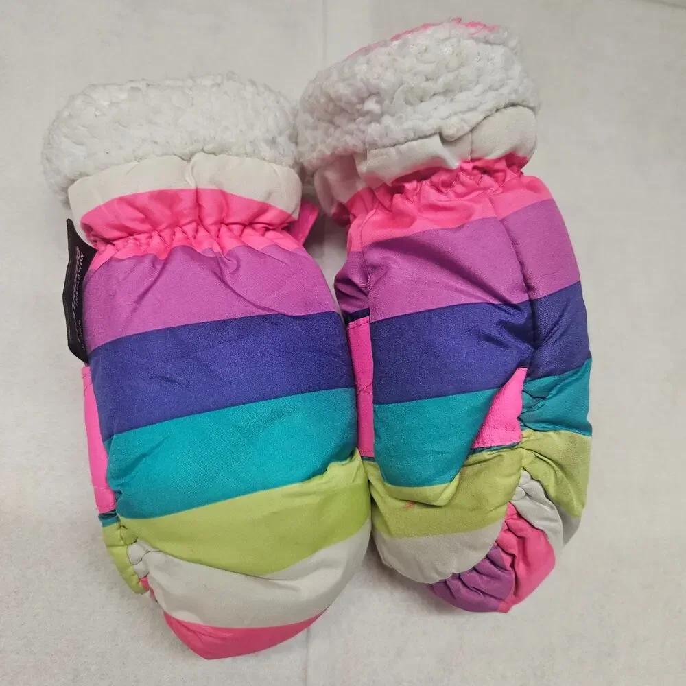 Toddler Thinsulate Insulated Mittens Multi-Color Striped Winter Jumping Beans