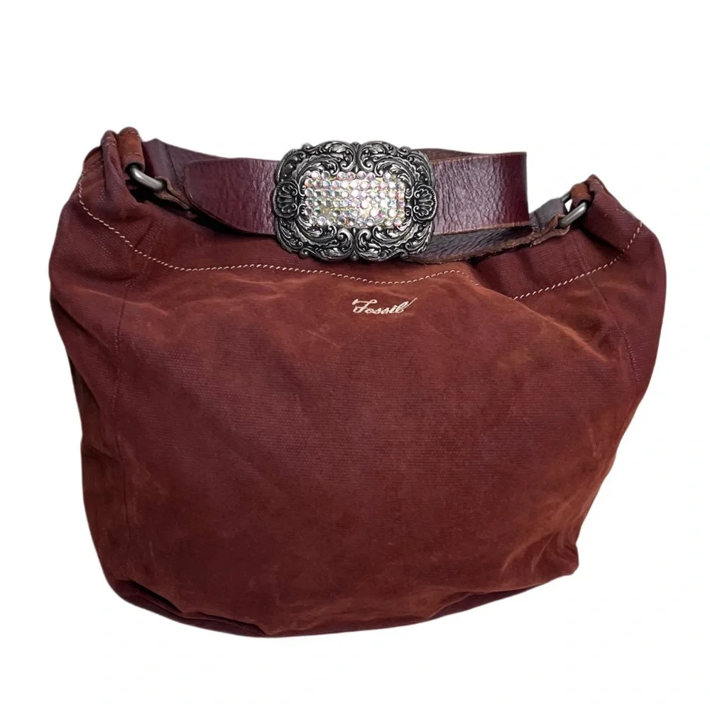 Fossil rhinestone buckle