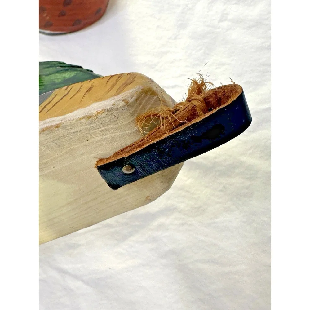 Jim Gibbs Wood Carved Ducks Painted Set 2 Decoy Decor Hanging Folkart 1980s
