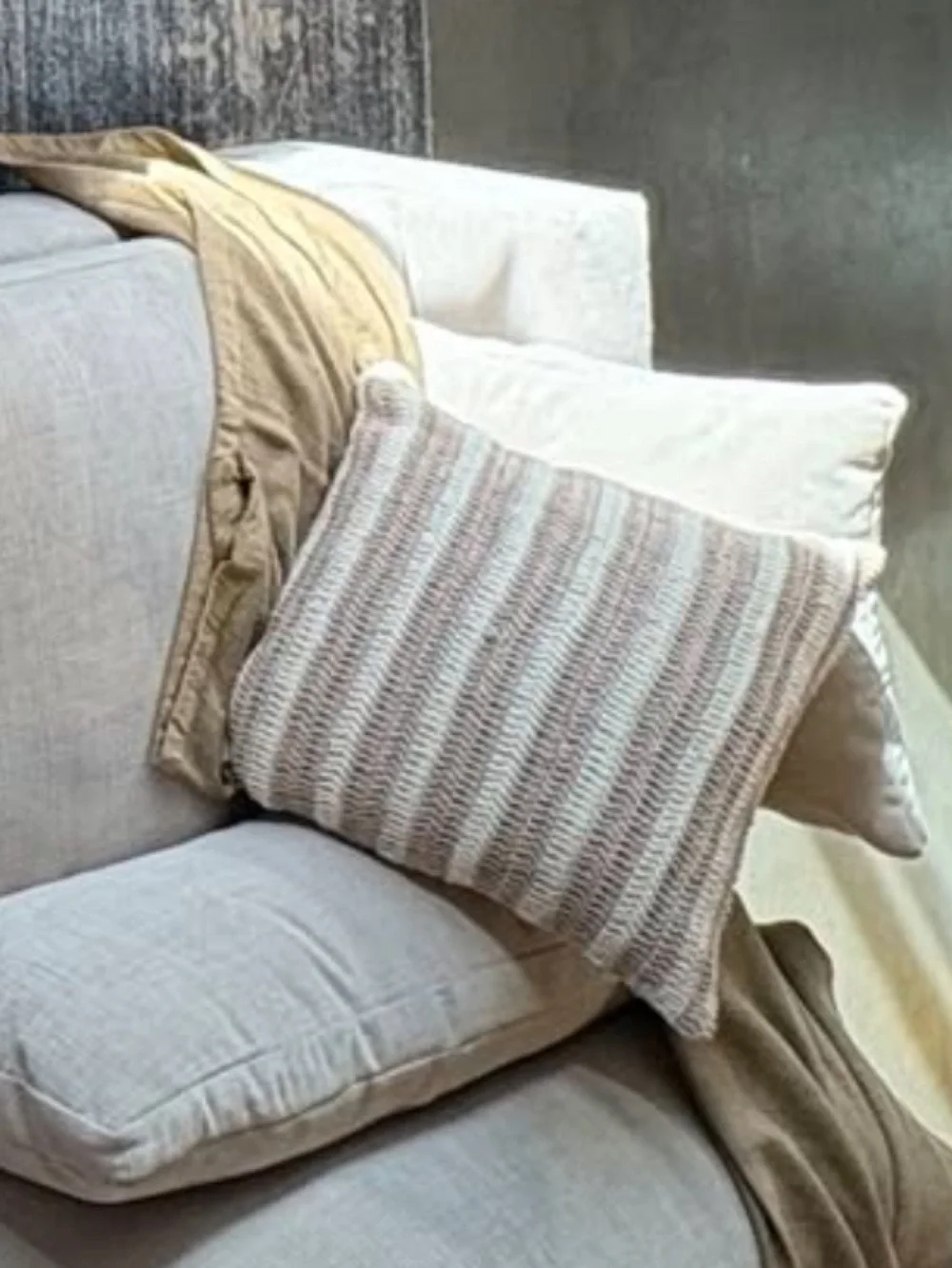 West Elm striped crochet