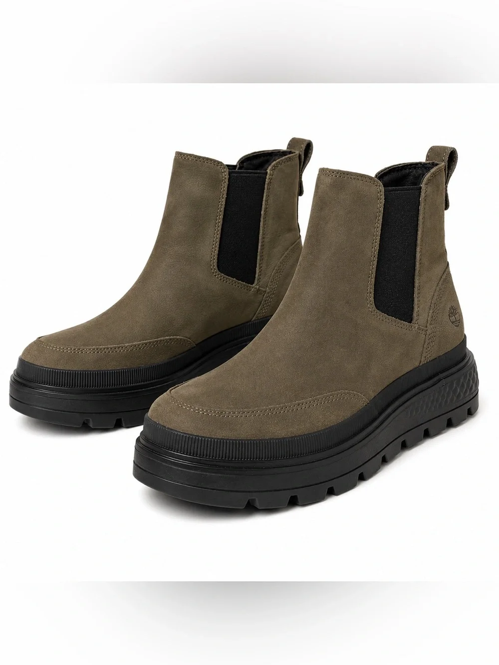Timberland GreenStride Chelsea Lug Sole Leather Ankle Boots Gray Taupe Size 9.5