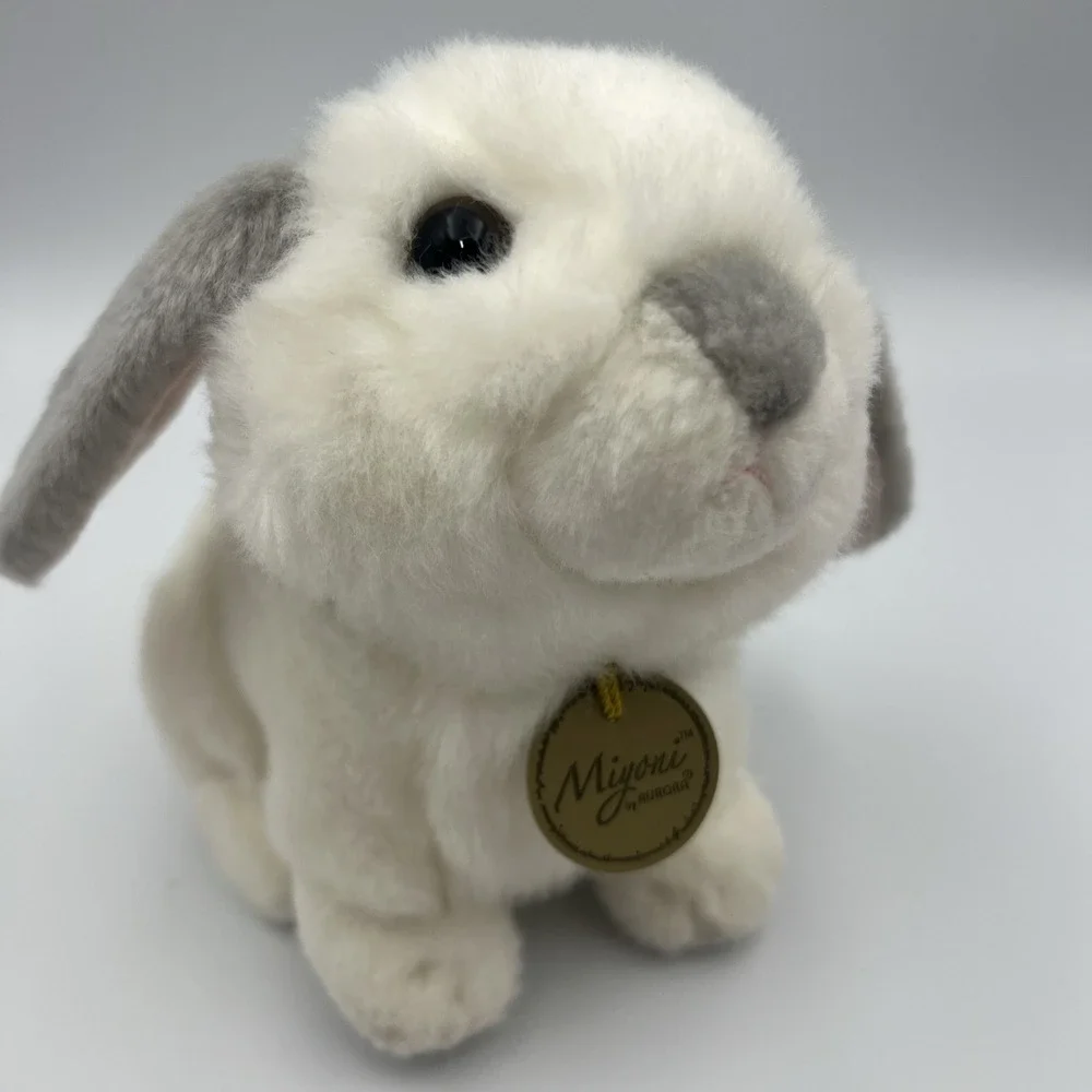 Miyoni by Aurora Lop Bunny Rabbit White/Gray Plush Stuffed Animal‎ Easter