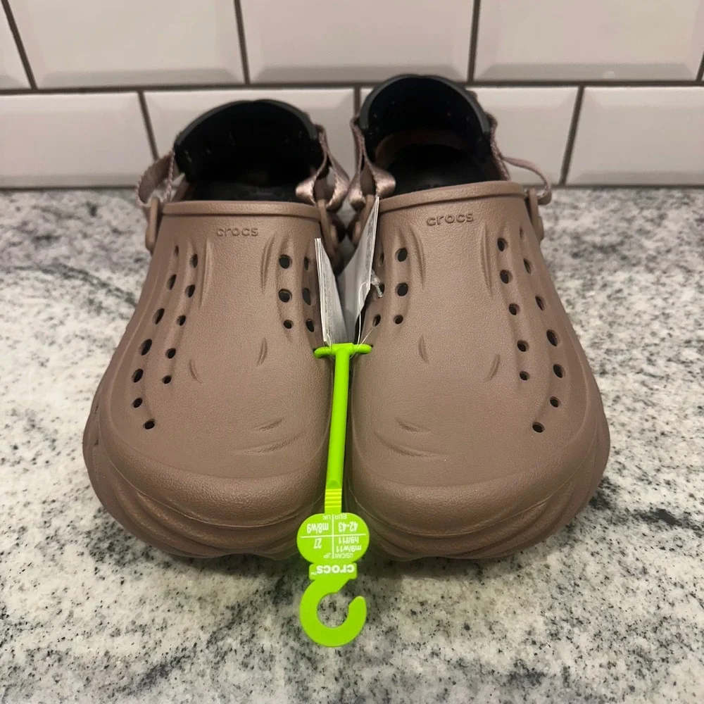 New Crocs Mens 9 Women 11 Echo Clog Espresso‎ Brown Sculpted Streetwear Gorpcore