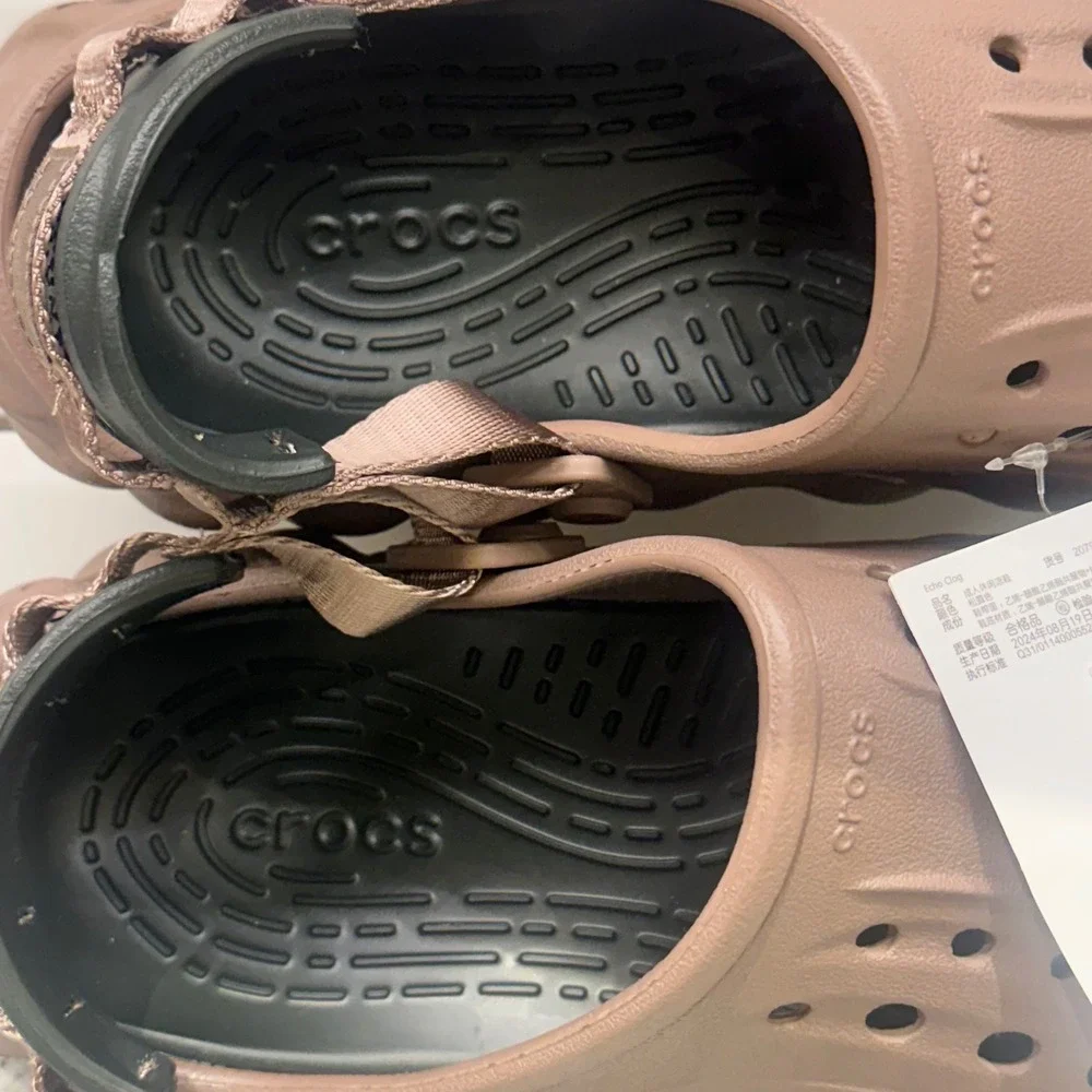 New Crocs Mens 9 Women 11 Echo Clog Espresso‎ Brown Sculpted Streetwear Gorpcore