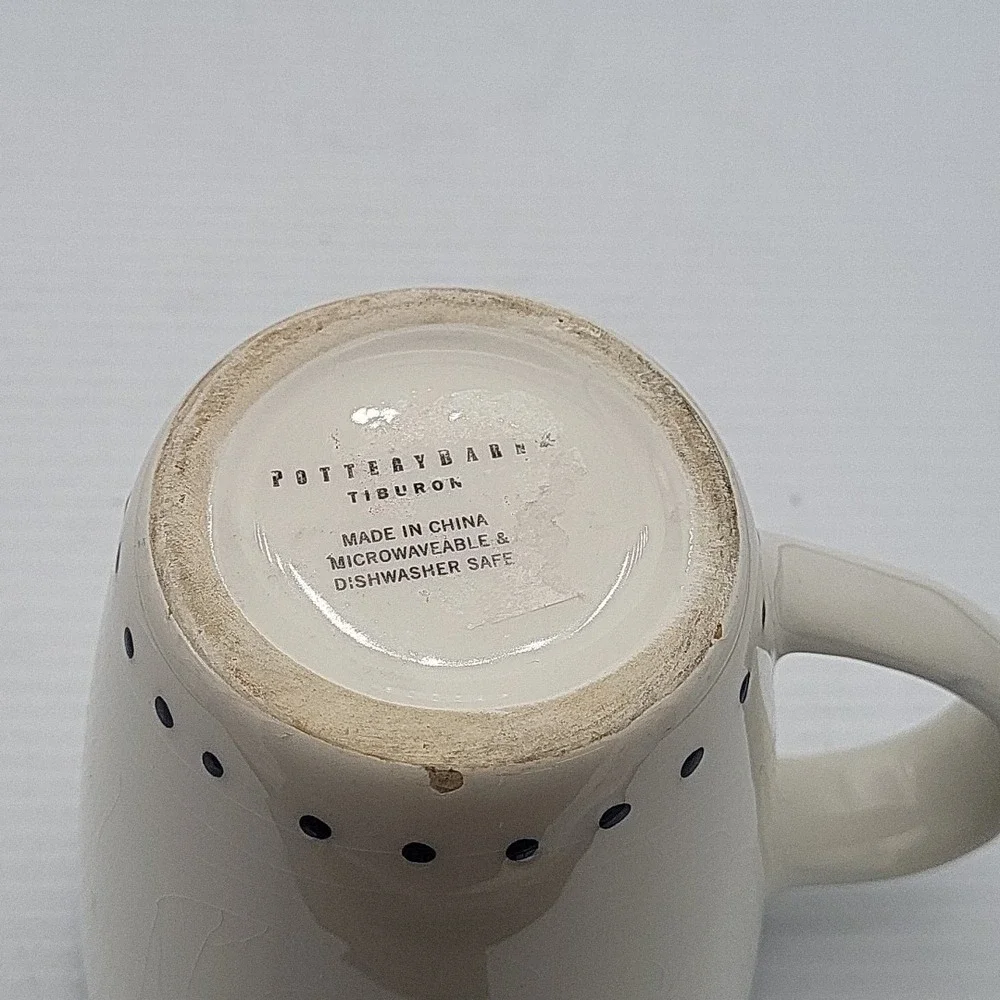 POTTERY BARN TIBURON‎ BLUE CIRCLES Coffe Mug