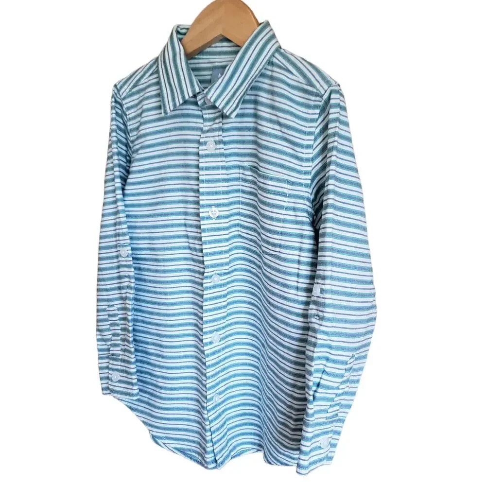 GAP Boy's Striped Button Down Long Sleeve Shirt Size 5