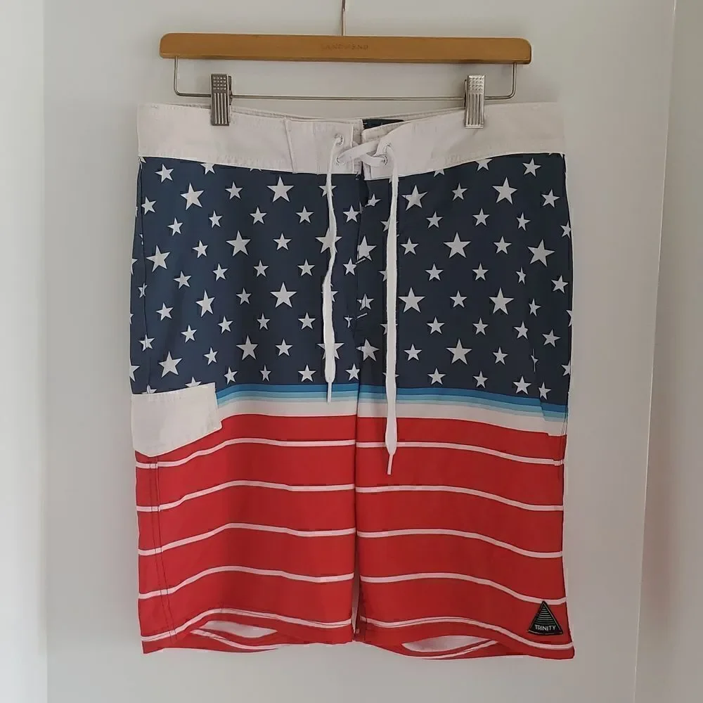 Trinity American Flag Men's Boardshorts Size 30