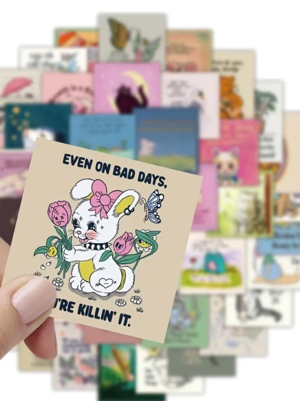 Trendy stickers assorted illustrated