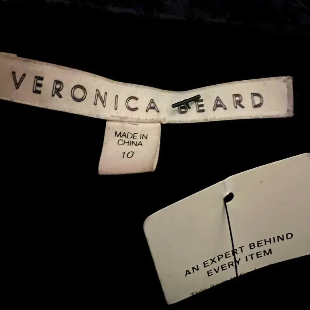 NWT Veronica Beard Aura Asymmetrical skirt in black/blue 10