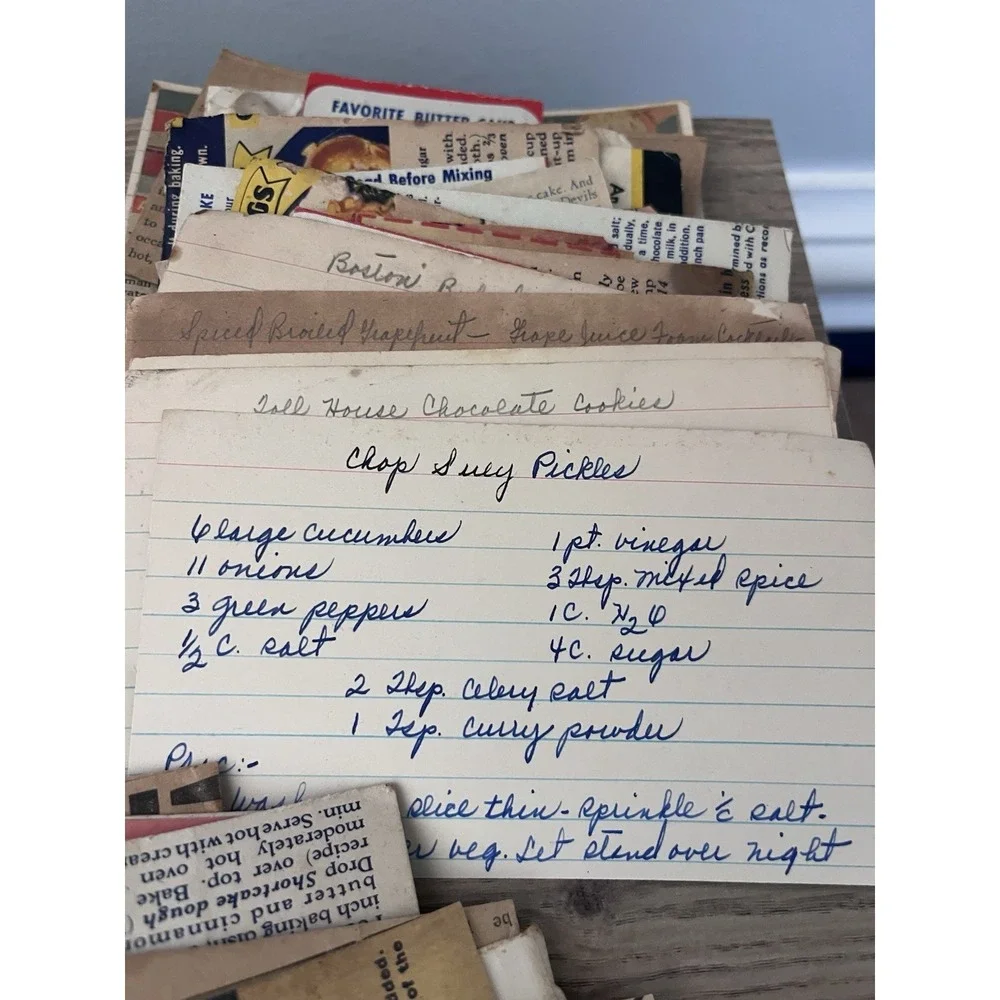 110 Vintage Handwritten, Hand Typed & Cutouts Recipe Cards Grandma Core MCM
