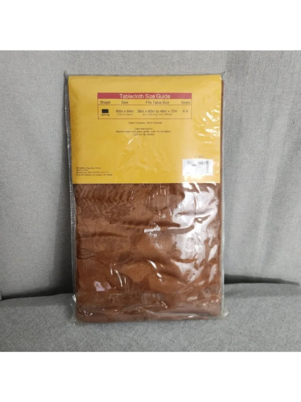 Autumn Inspirations Light Brown Fabric Tablecloth 1pc 60