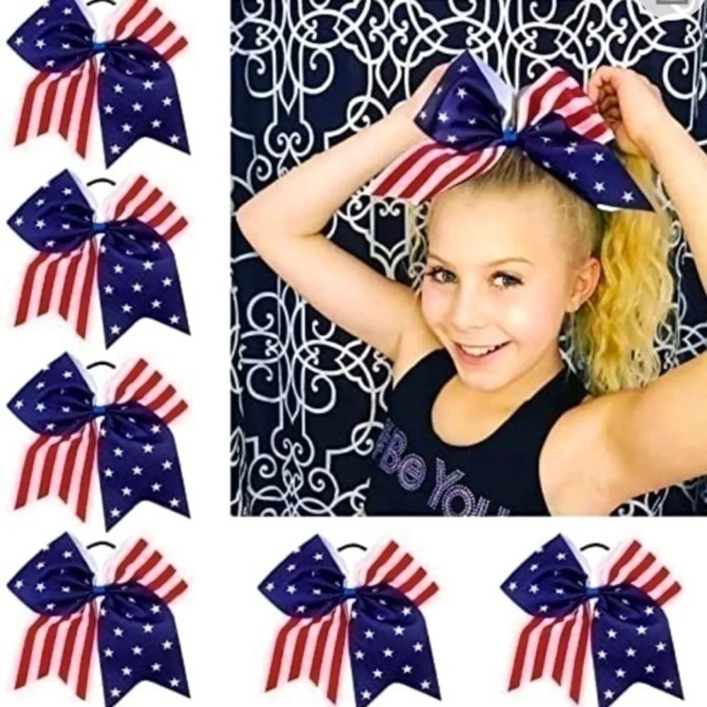 5 for $25! LARGE! Grosgrain Ribbon/Bow with Elastic Tie Band!