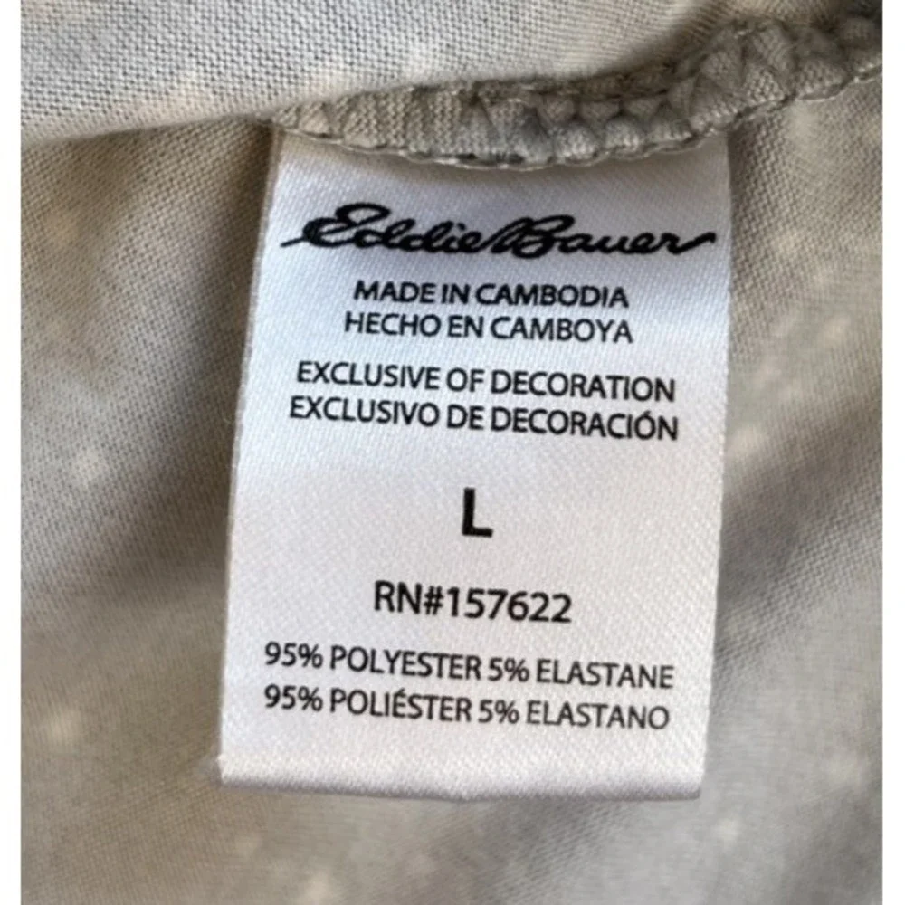 Eddie Bauer Pajama Top Women's Large Gray Star
