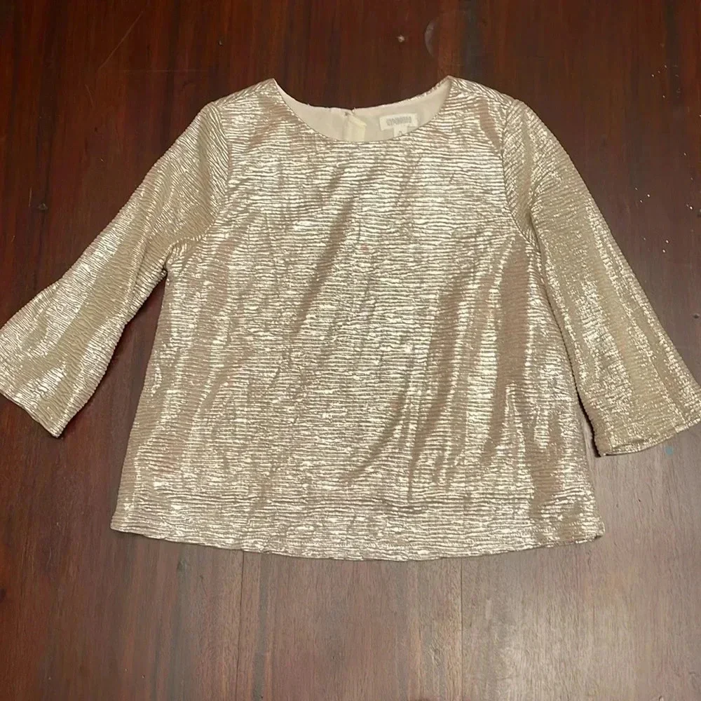 Gymboree crepe gold 3/4 sleeve shirt size M