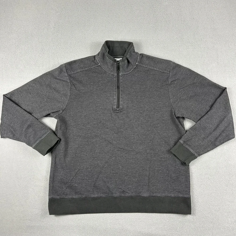 2UNDR Sweater Mens Medium Gray Quarter Zip Pullover Performance Stretch Athletic