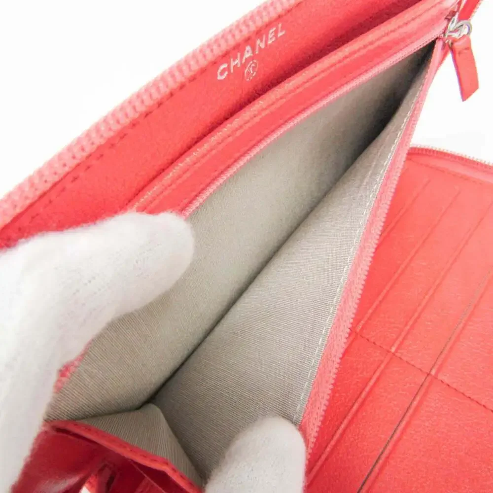CHANEL Pink Leather Wallet