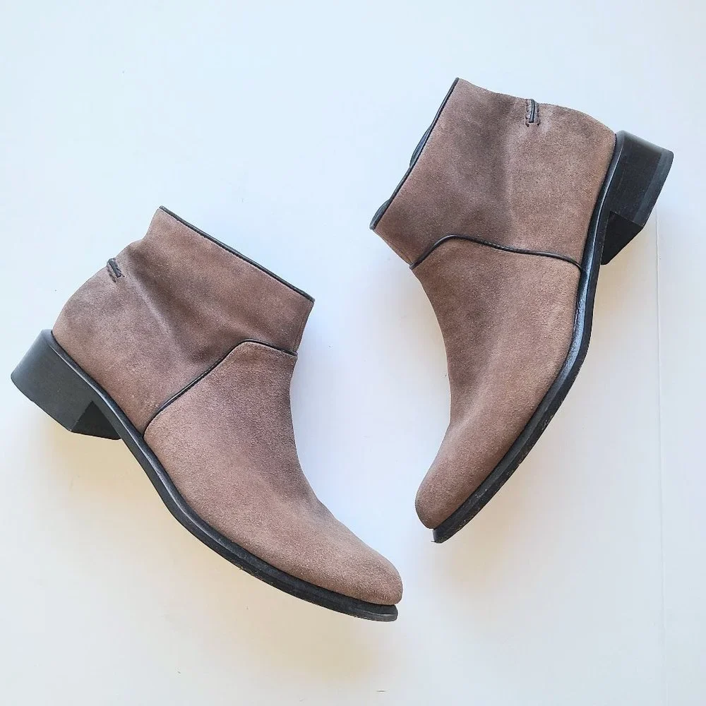 Rag & Bone 'Aston' Taupe Brown Suede Ankle Booties EU Size 40