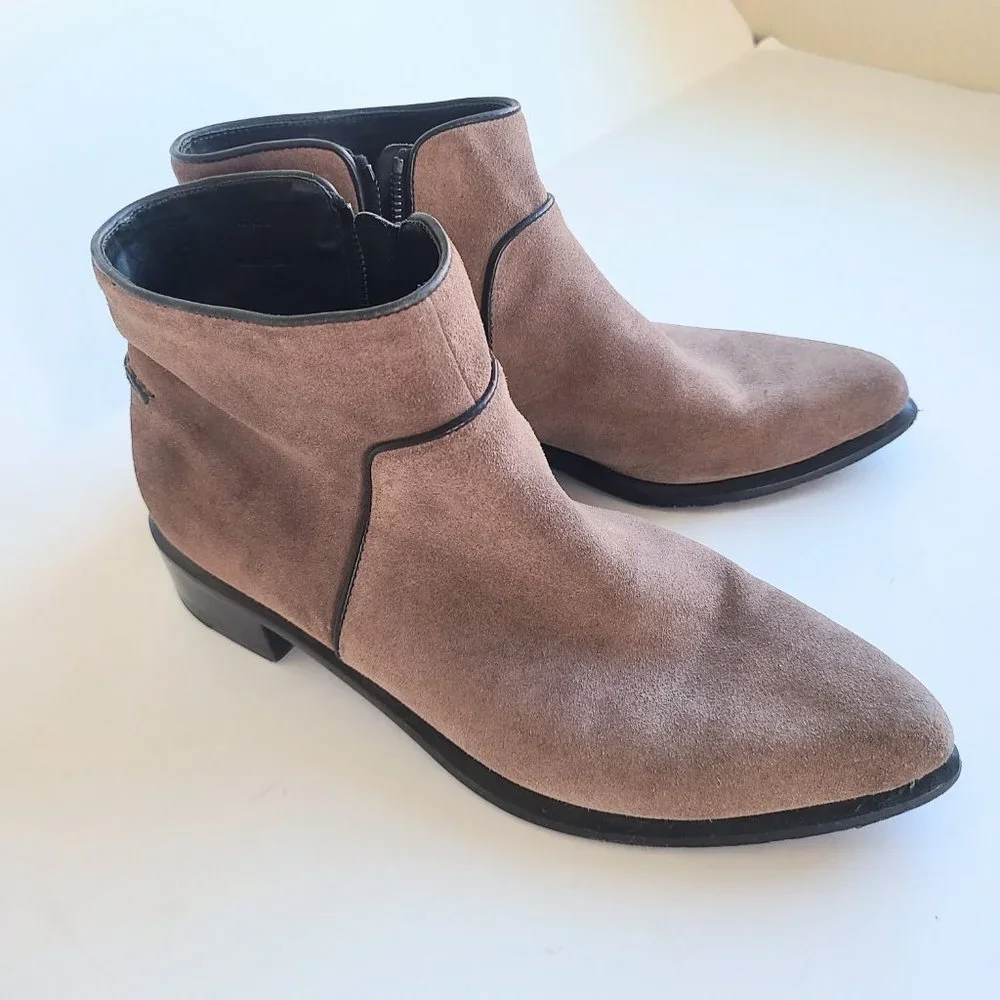 Rag & Bone 'Aston' Taupe Brown Suede Ankle Booties EU Size 40