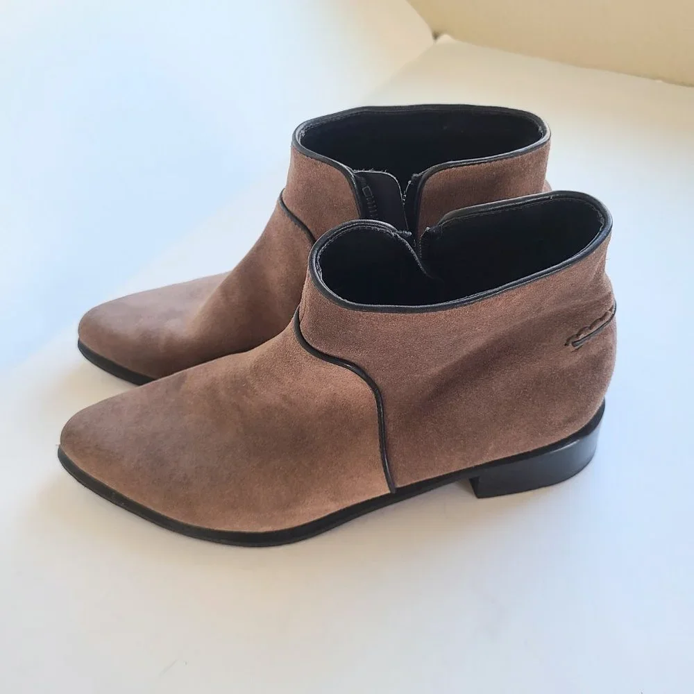 Rag & Bone 'Aston' Taupe Brown Suede Ankle Booties EU Size 40